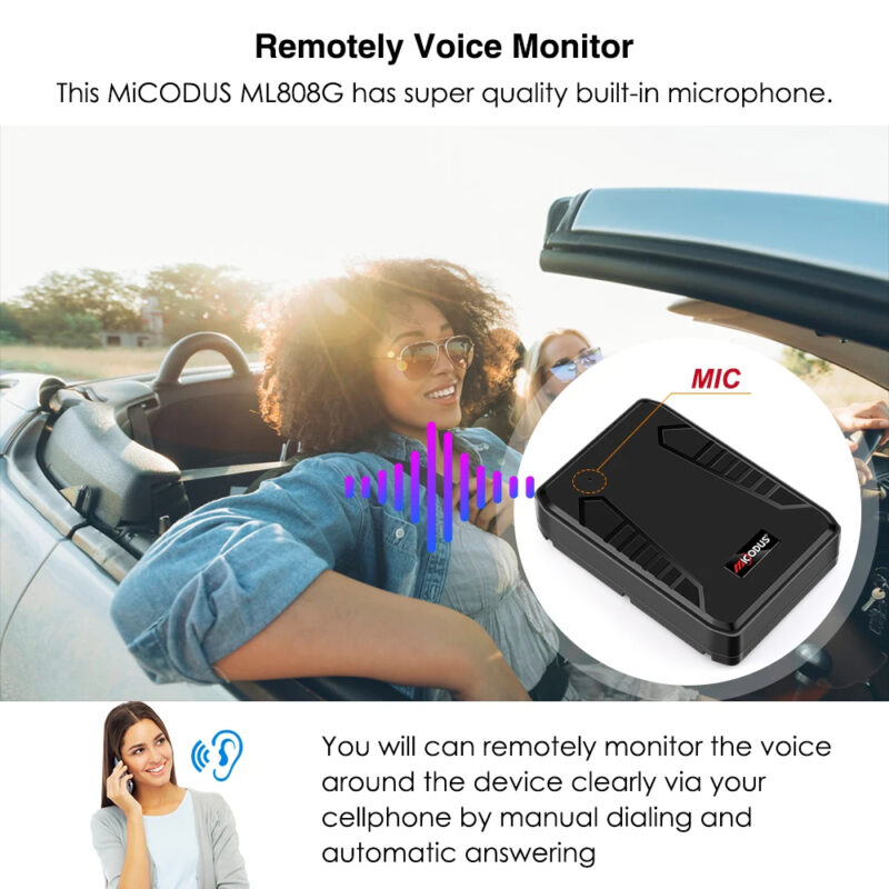 Traceur GPS MiCODUS ML808G 4G – Batterie 10 000 mAh avec écoute à distance – Image 4