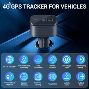 MiCODUS MV77G – Traceur GPS 4G pour Voiture avec SOS & Moniteur Vocal