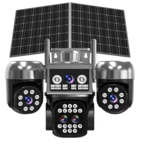 Caméra de Surveillance Solaire 20MP 5 Lentilles Zoom Optique ×18 & 3 Panneaux