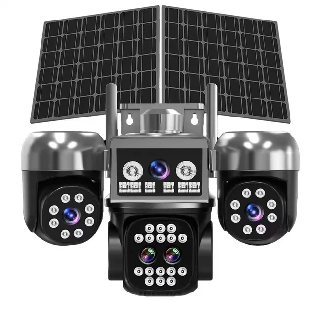 Caméra de Surveillance Solaire 20MP 5 Lentilles Zoom Optique ×18 & 3 Panneaux